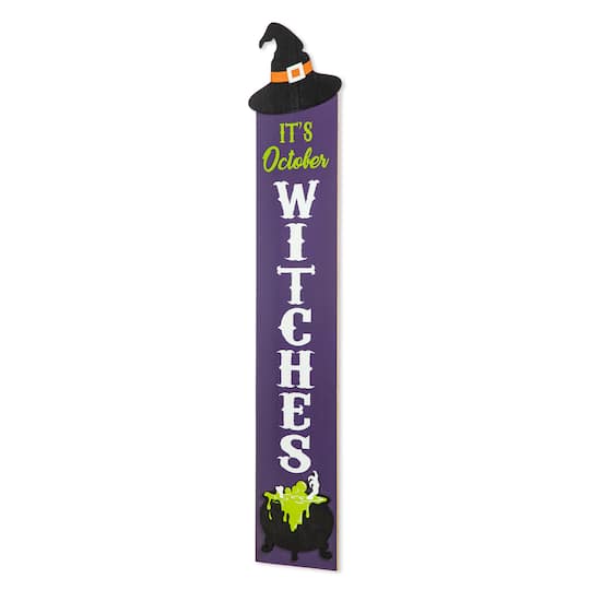 Michaels, Glitzhome® 4ft. Halloween Wooden Witch Hat Porch Décor – Category: Halloween Porch Decor